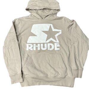Rhude Tan Hoodie with Star Emblem